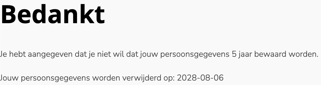 Nee.. ik wil het *niet* <a href="/Qlogic_NL/">Q-logic Recruitment</a>  
Maar het lijkt erop dat ze net geen 5 jaar bewaard worden. Dus technisch gezien klopt de tekst wel 🥲