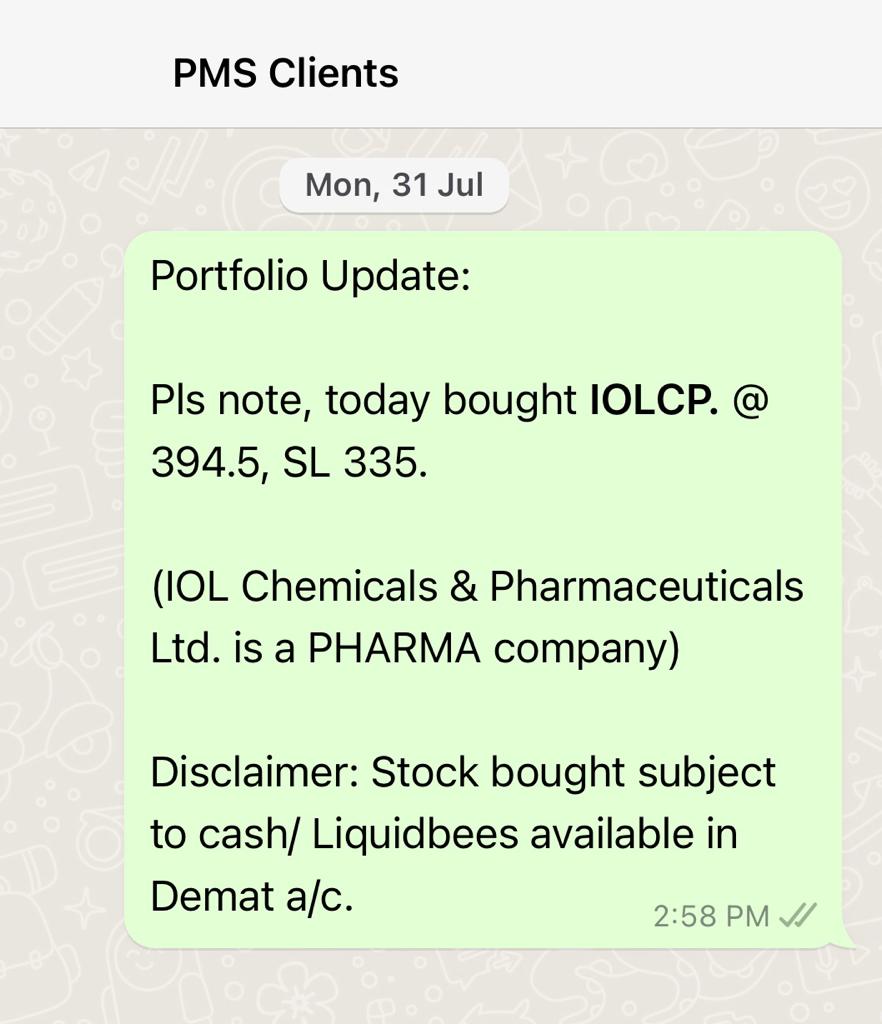 DarshitParekh6's tweet photo. Knowledge &amp; Education Purpose: Recently entered in stocks - SUNTECK @ 364 on 28/7/23, SL 310, Target 430/470. Today 390, IOLCP @ 394 on 331/7/23, SL 335, Target 470/510/570. Today 397, LAURUSLABS @ 377 on 3/8/23, SL 310, Target 440/490. Today 408 https://t.co/yzCv4W2IjB