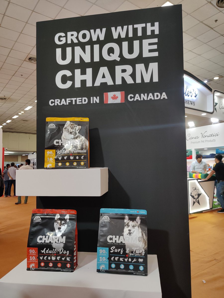 soniaTCSCanada's tweet photo. Canadian #PetFood company #CharmPetFood supported by Ag Canada Team for participation in #iiptf; gained market insights, met importers and collected leads in Delhi. #timetodiversify #aafccanada @Akhil_TCS https://t.co/qbFEQhW8iw