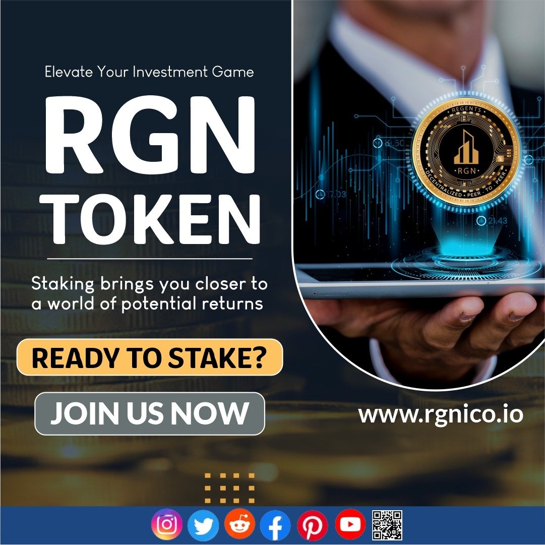 📈💎 Supercharge your investment journey: RGN Token Staking opens doors to incredible returns! 🚀🌟 Ready to stake your claim? Join now on Regents Token and step into a realm of limitless possibilities. 🙌🔥 
🌐rgnico.io

#StakeToElevate #RGNToken #JoinTheJourney