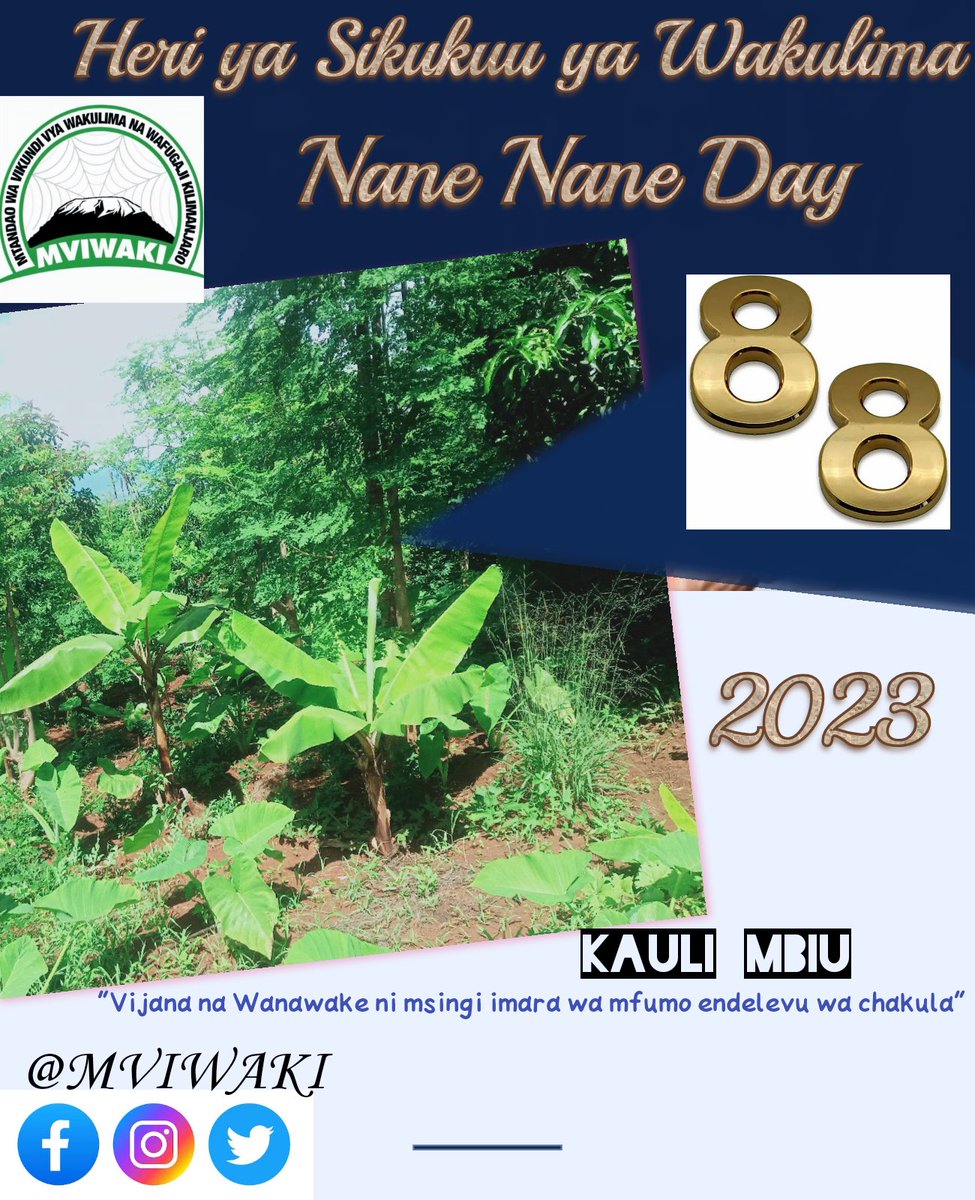 Heri ya Sikukuu ya Wakulima 2023
<a href="/WeEffectEA/">We Effect EastAfrica</a> <a href="/weeffect/">We Effect</a> @tzagriculture <a href="/shiwakutatz/">SHIWAKUTA</a> <a href="/TawlaTZ/">TAWLA</a> <a href="/TanzaniaTari/">TARI Tanzania official page</a> <a href="/SlowFoodHQ/">Slow Food</a> <a href="/AgroecologyGoal/">Agroecology Coalition</a> <a href="/mviwaarusha/">MVIWAARUSHA</a> #NaneNane2023