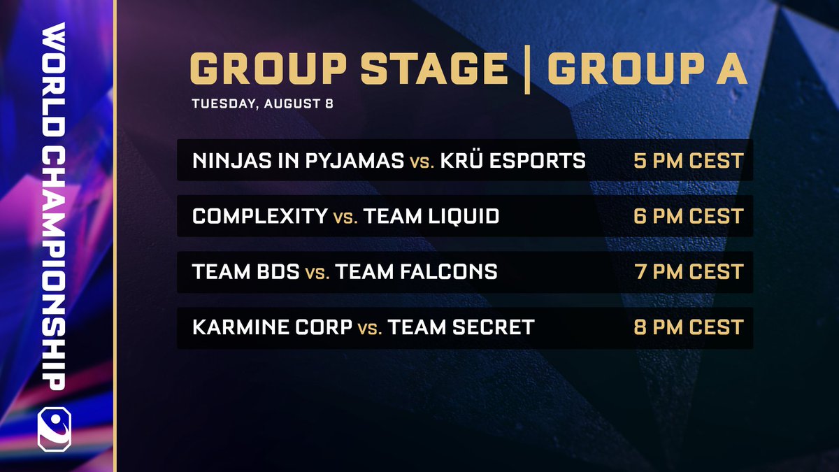 It's finally time. 

Take a look at today's schedule for the Rocket League World Championship Group Stage! Group A, you're up 🫡 #RLCS