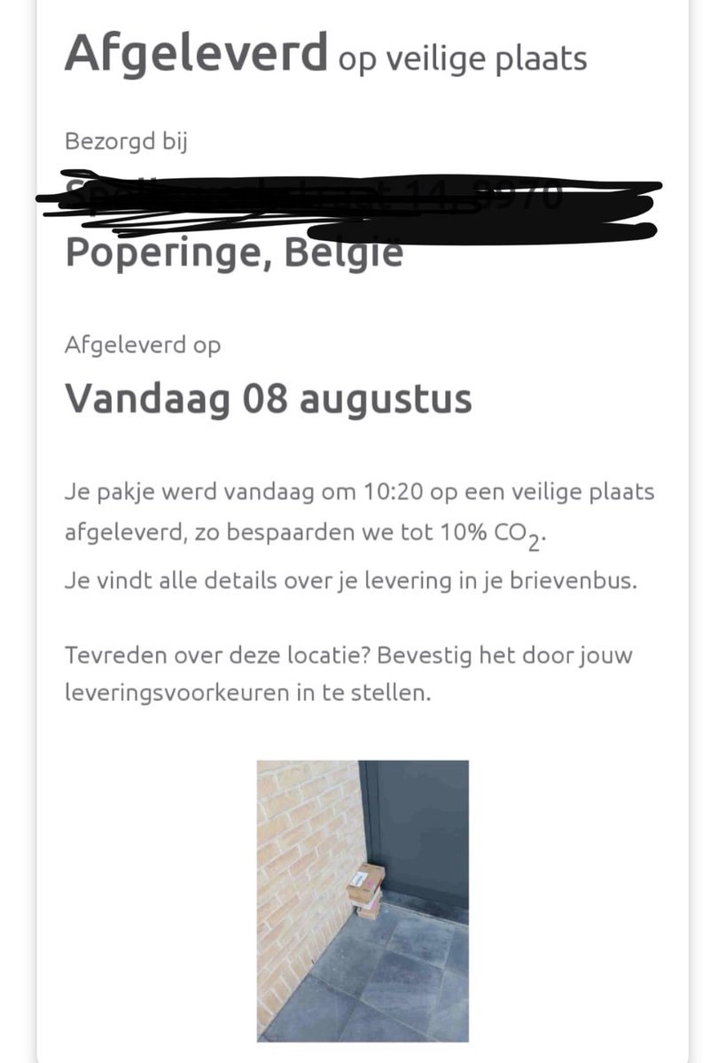 DevidCamerlynck's tweet photo. @bpost_nl  aangetekende zending wordt gewoon aan de voordeur gezet …. Nog niet eens werd er aangebeld - dat noemen ze veilige plaats 👎🏻👎🏻👎🏻. Gelukkige registreert camera alles 🤨 https://t.co/hvF6mY3qIM