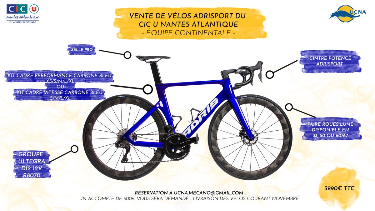 cicprocyclingac's tweet photo. 𝙇𝙀𝙎 𝘼𝘿𝙍𝙄𝙎 𝘿𝙀 𝙇𝘼 𝙎𝘼𝙄𝙎𝙊𝙉 2023 𝙎𝙊𝙉𝙏 𝙀𝙉 𝙋𝙍𝙀́-𝘾𝙊𝙈𝙈𝘼𝙉𝘿𝙀 ! 🚴🏼‍♂️

Profitez du Taux 0% accordé par notre partenaire @cic    pour tout achat de vélo d’une valeur pouvant aller jusqu’à 6000€ !

Une occasion parfaite pour rouler avec les vélos du Team ! https://t.co/GGv18yxTLU