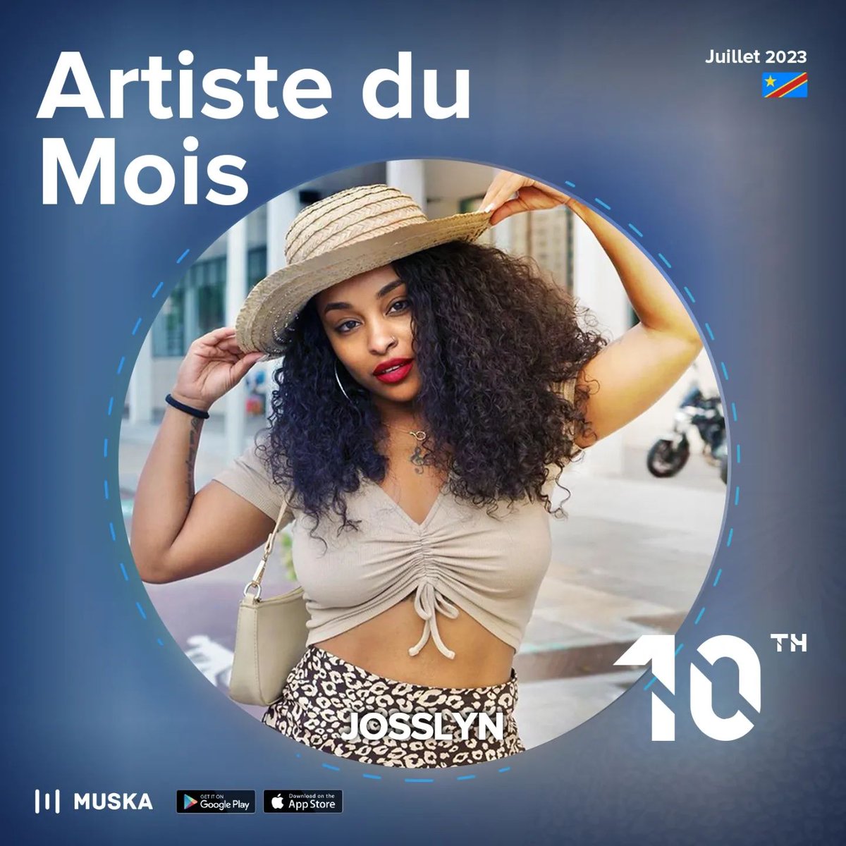 Muska RDC🇨🇩 Découvrez le classement du top 10 Muska RDC du mois de juillet 23!!! L'artiste 🇨🇻 @_Josslyn_ occupe la 10e place de ce classement du mois 🏅🎧 Téléchargez l'app 👉 bit.ly/Muskaapp 📲 #muska #classement #muskatop10 #juillet23