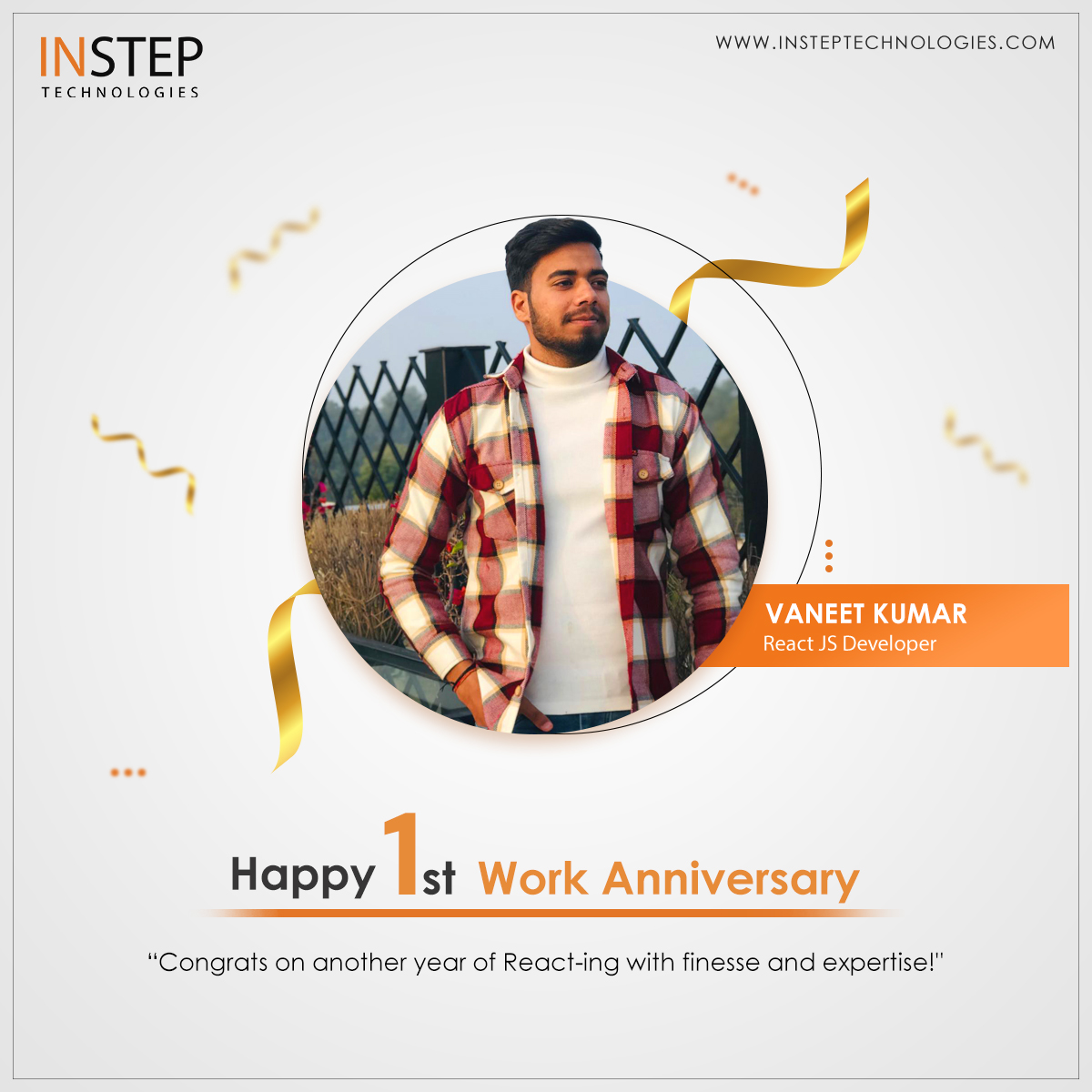 instepoffice's tweet image. Our React JS developer, Innovator. Exceptional team player. Let’s give it up for 𝐕𝐚𝐧𝐞𝐞𝐭 𝐊𝐮𝐦𝐚𝐫 as we celebrate his first-year anniversary at 𝐈𝐧𝐒𝐭𝐞𝐩 𝐓𝐞𝐜𝐡𝐧𝐨𝐥𝐨𝐠𝐢𝐞𝐬!

Congrats on Reaching this Fantastic Milestone.

#workanniversary #insteptechnologies