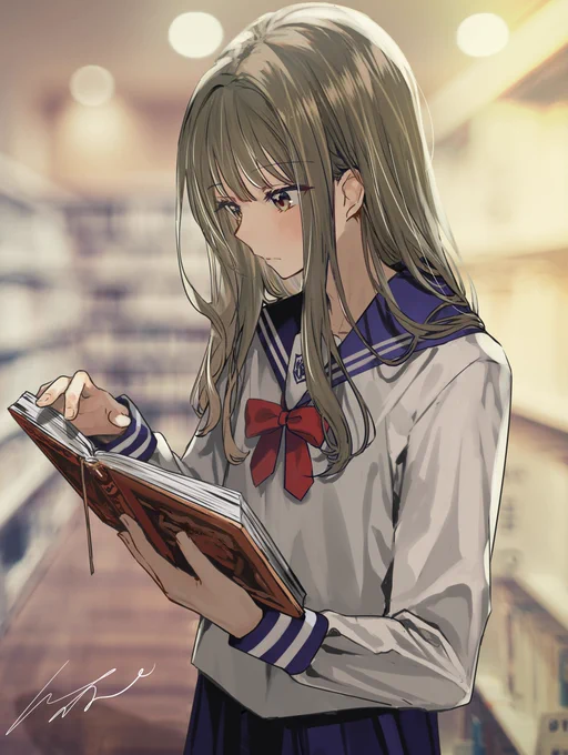 図書館 #先輩はおとこのこ