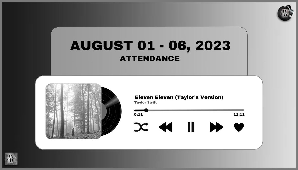 ㅤ   

    ELEVEN11.⠀ #QUACKENDANCE 
    AUGUST 01 to 06, 2023: Attendance 
    Reply with your Full Name, Position
    Date/Shift Schedule and SNS Update.

ㅤ