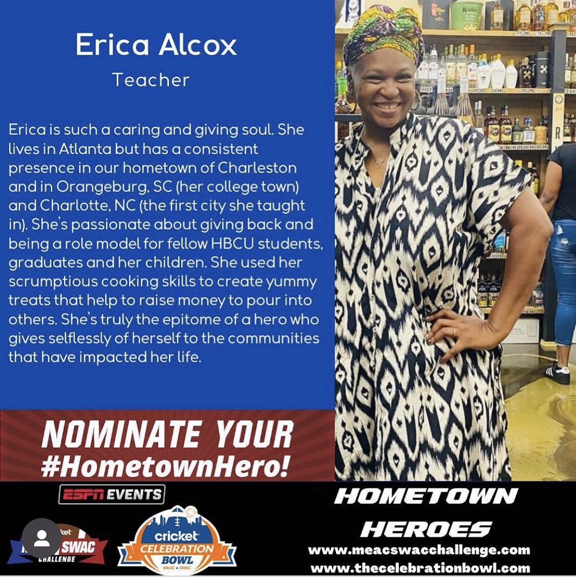 GeechieGurlTM's tweet photo. Thought it would be a great way to begin the countdown to the rematch by sharing this honor being this season’s FIRST #HometownHero as presented by #MEACSWACChallenge.
Thank you for the acknowledgement! I truly appreciate the recognition!💜 https://t.co/1l9KY5J53t