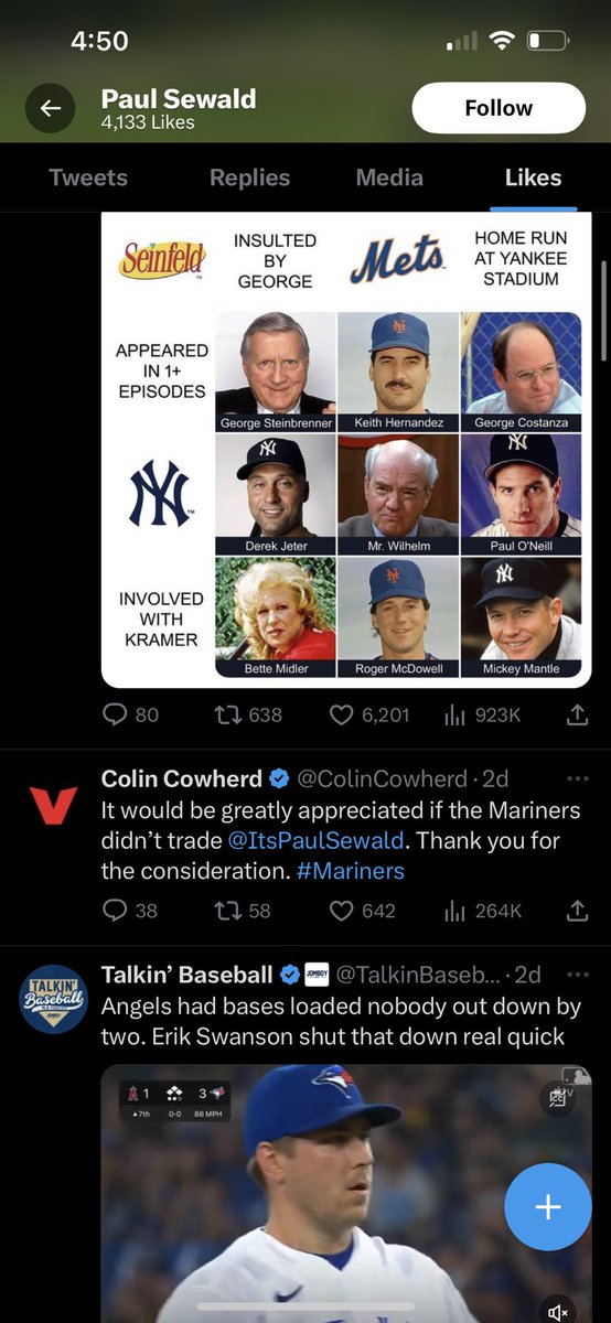 These are <a href="/ItsPaulSewald/">Paul Sewald</a>’s liked tweets. That is all.