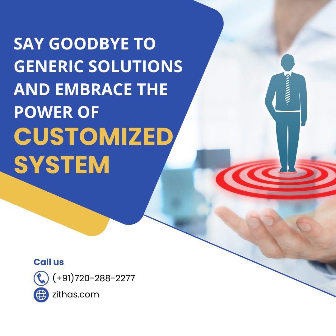 zithastechno's tweet image. 🚀 Embrace the Power of Custom Systems! 💡 Say goodbye to generic solutions and unlock the true potential of custom innovation.  #CustomizedExcellence #customsolutions #tailoredexcellence  #customizedtechnology #uniquesolutions #customdevelopment #zithastechnologies #zithas