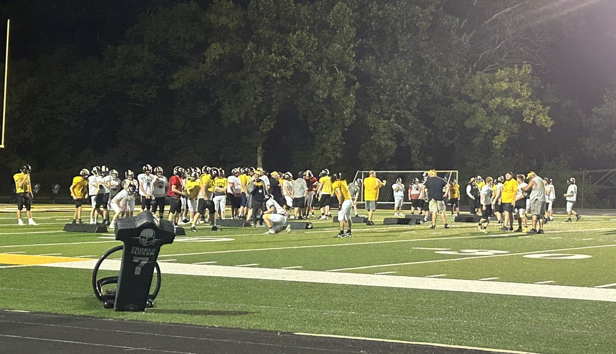 Started August 1 with the Oklahoma Drill.  A great evening and large crowd at Coach Jim Matney Field.