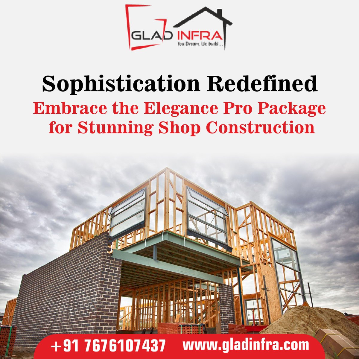 GladInfra's tweet photo. Sophistication Redefined: Embrace the Elegance Pro Package for Stunning Shop Construction!

https://t.co/5nbcPfM82D | +91 7676107437

#GladInfra #GladInfraConstruction #QualityConstruction #InnovativeSpaces #DreamBuilders #ConstructionExperts #ReliableContractor #DesignPerfection https://t.co/wB9Lv1RYRi