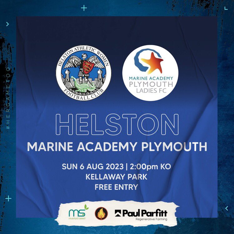 On Sunday we welcome <a href="/MAPLFC/">MAPLFC</a> to  Kellaway Park <a href="/HelstonAFC/">Helston Athletic FC</a> 

#FreeEntry #COYB #womensfootball 💙💙💙