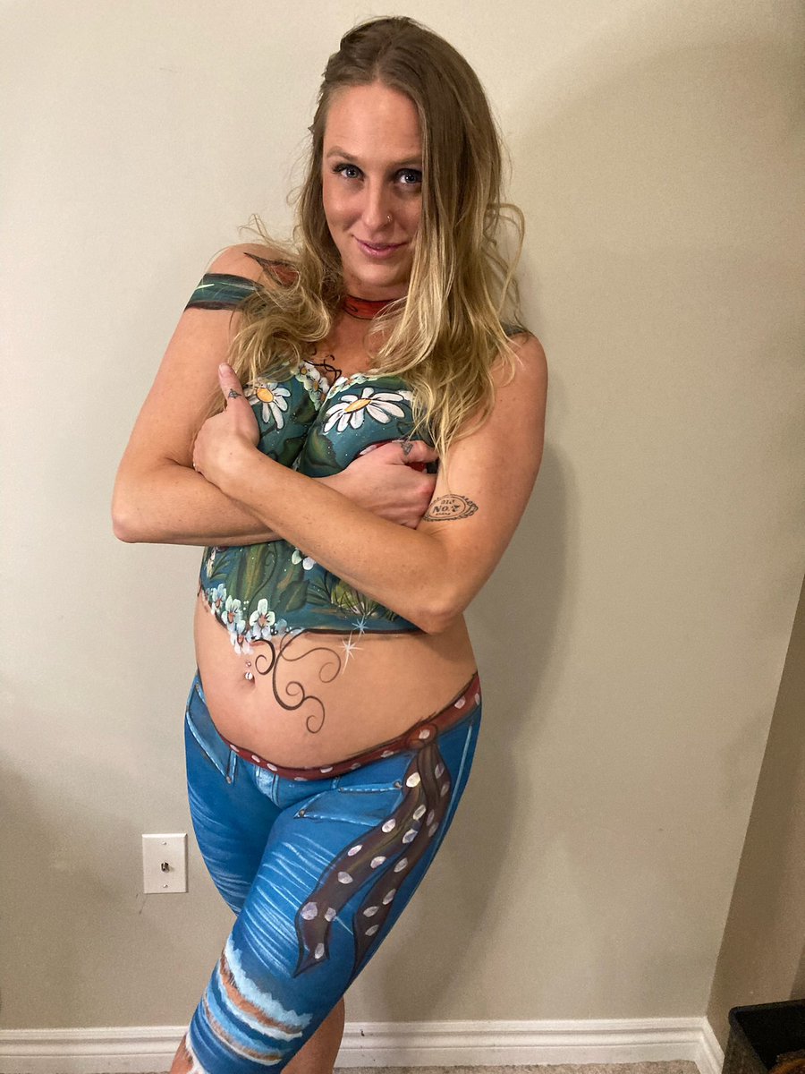 InfiniteBodyArt's tweet photo. CottageCore corset - looks sweet - can’t stand still but maybe that’s the brush tickling? Could she go to Tim Hortons in this outfit? NSFW behind the scene’s exclusive on our OnlyFans. There’s a promotion. https://t.co/C2abImN5zd
