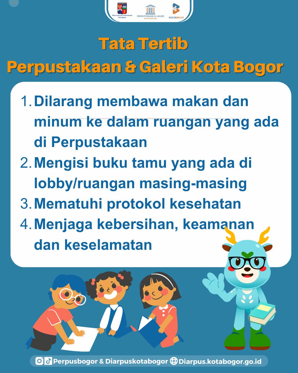 diskarpus's tweet image. Tata tertib Perpustakaan dan Galeri Kota Bogor
