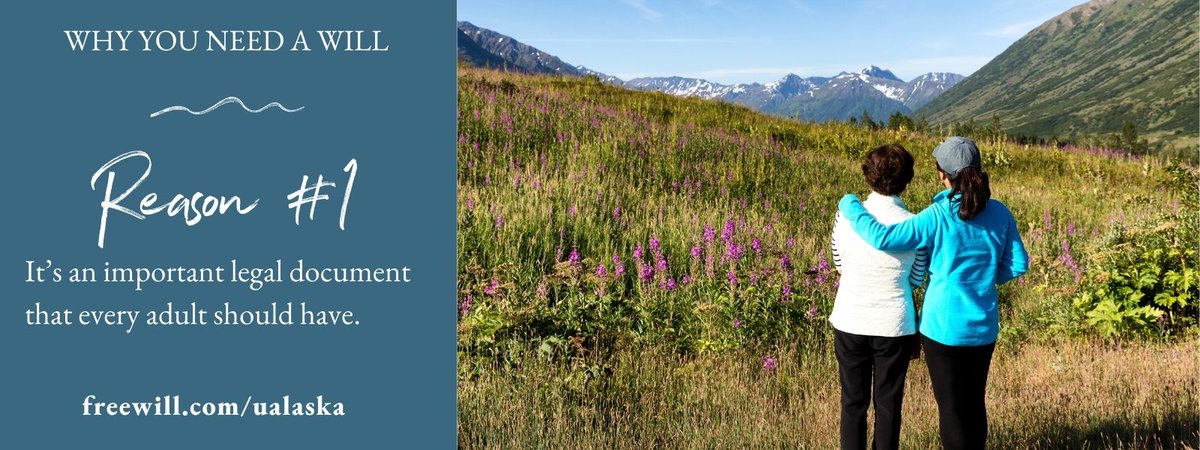 All adults should have a will, and we are partnering with Freewill during #MakeAWillMonth to offer Alaskans a chance to make a will, completely free, and with no obligation.  Start now: freewill.com/ualaska