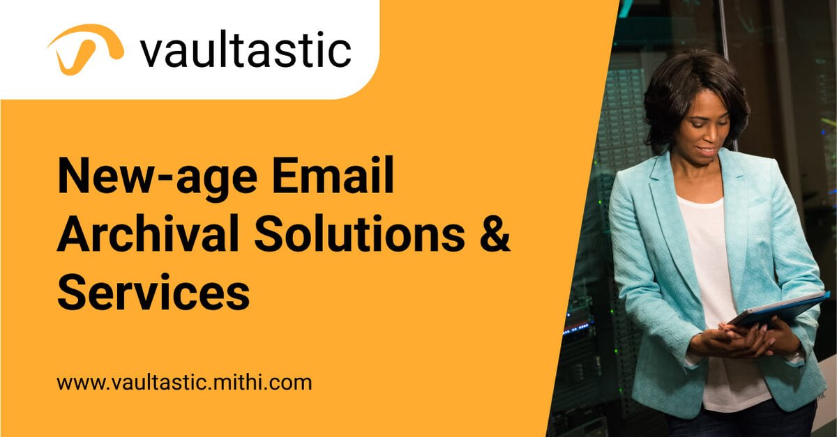 connect2mithi's tweet photo. Achieve Zero maintenance Email Archival and Data Management.

Switch to #Vaultastic’s Active Store, an agile #emailarchiving and #datamanagement platform designed for all your modern data needs.

Learn More: https://t.co/8gUVZOI2hq

Free Trial: https://t.co/CdxdWT036K https://t.co/Qp6B19VMGF