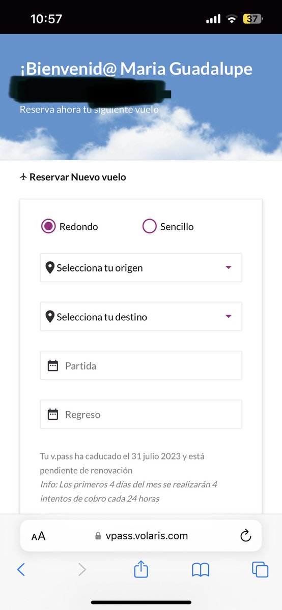 marigues's tweet photo. Ayuda @flyvolaris @viajaVolaris no puedo comprar mi vuelo por vpass porque no sirve su página. Pero el cobro si lo hacen a tiempo siempre. https://t.co/JkrMnCRNpC