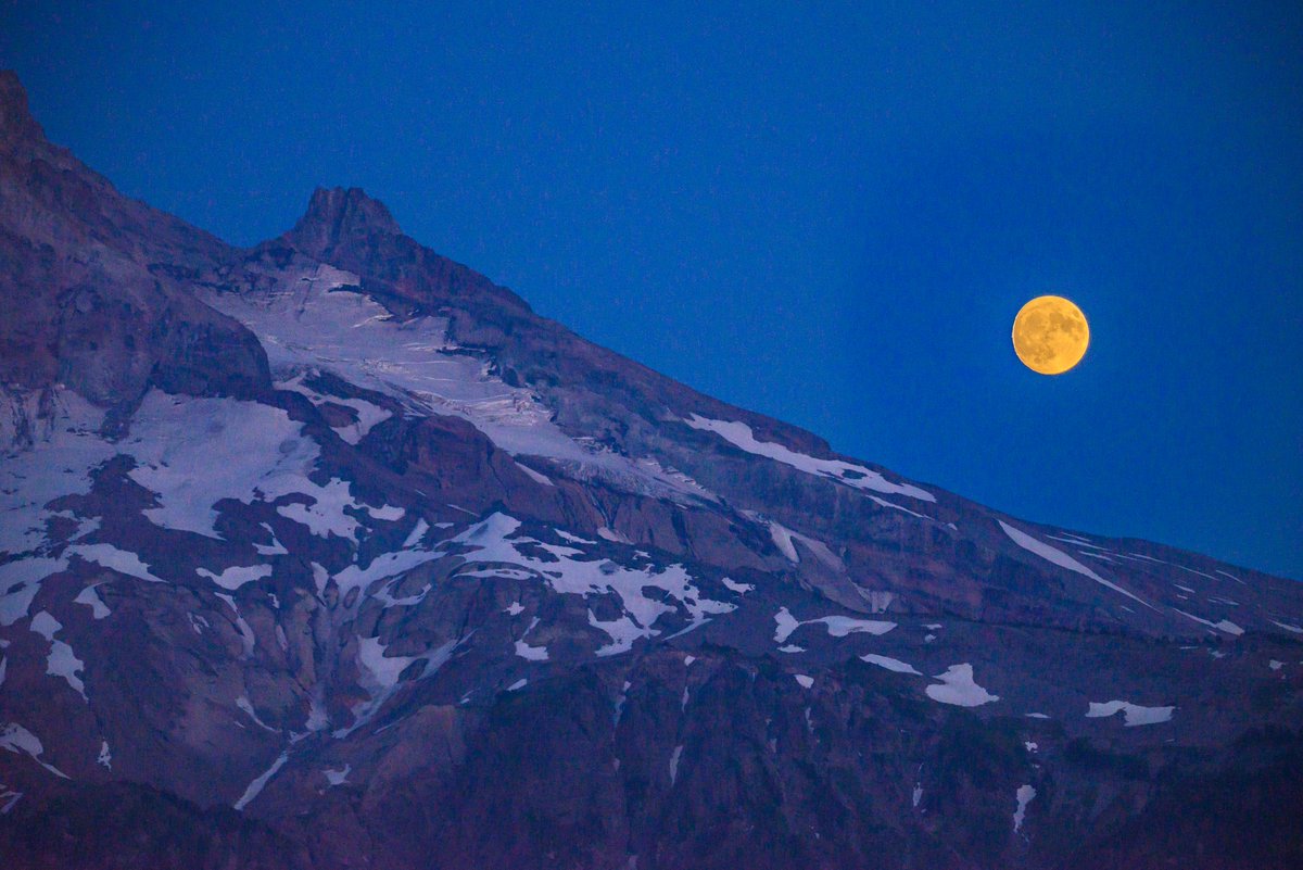 Donjerue's tweet photo. @KelleyKOIN  95.2% Sturgeon Supermoon Rising over the SE flank of Mt Hood, Illumination Rock is the outcrop in the center. Taken from atop a cliff on the Pacific Crest Trail above Lolo Pass
Don Feltham donjerue@gmail.com https://t.co/HUZ1BFgCge