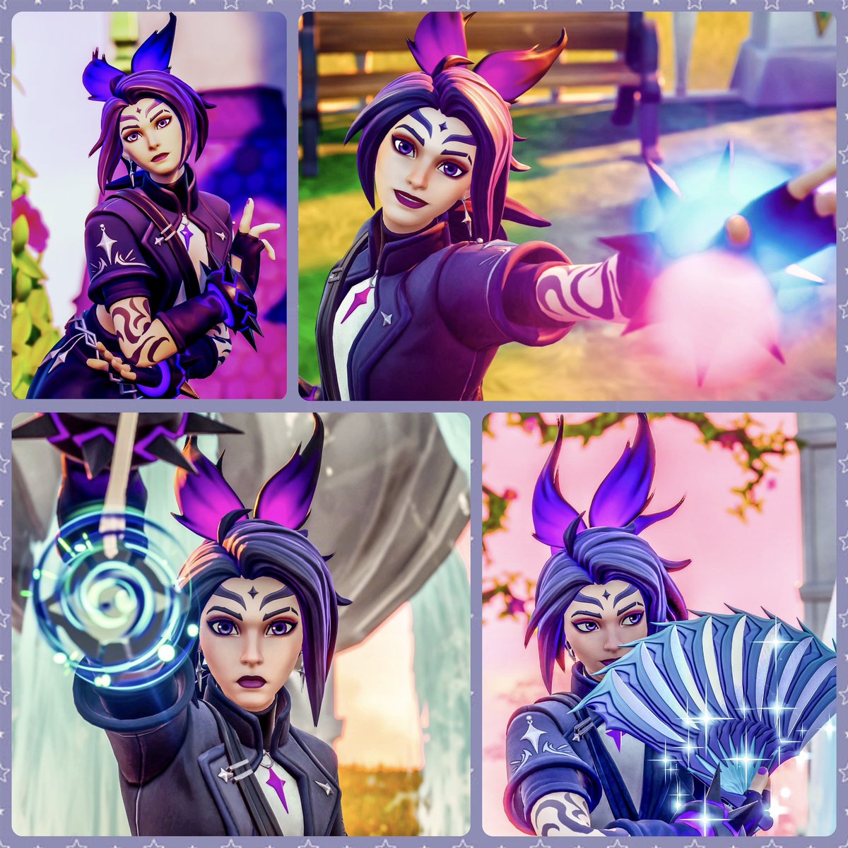 MandaAmazin's tweet photo. I love Vikora’s bow, it reminds me of a Hell’s Butterfly.
Last Fortography collage for today. I hope you enjoy 💜
(Full size images below)
#Fortnite #FortniteWILDS #Fortography #PS5 #Vikora https://t.co/m4sVstAK14