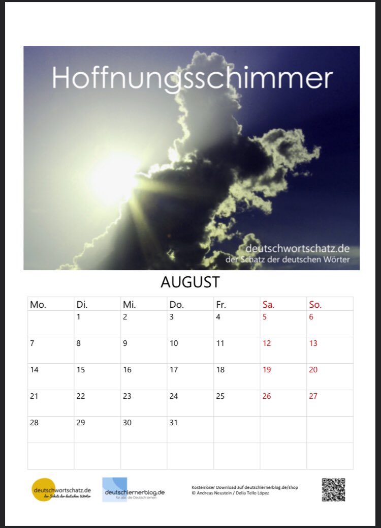 AUGUST🔥Kalender zum kostenlosen Herunterladen:
deutschwortschatz.de/2022/11/18/kal…