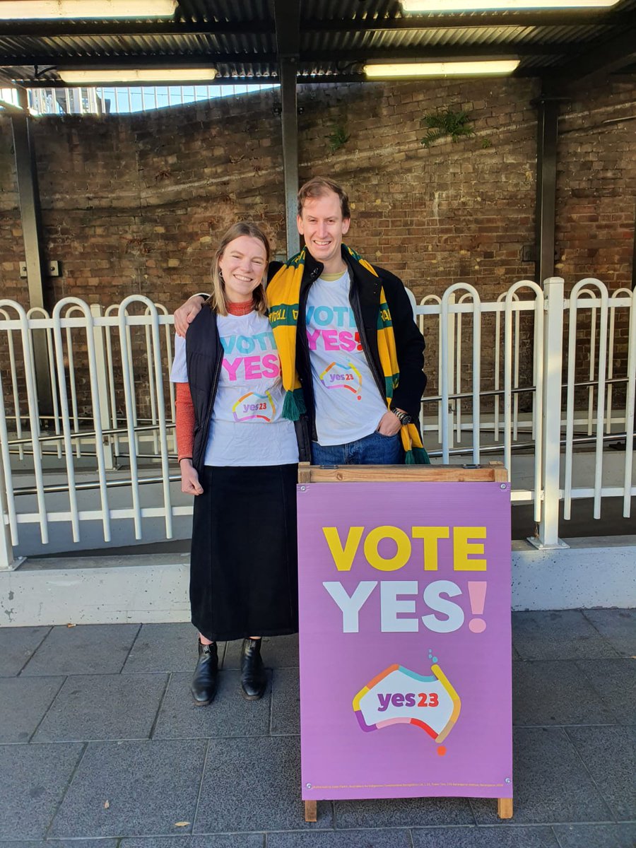 Out talking to people about @yes23au this morning! Many great conversations and much information shared.