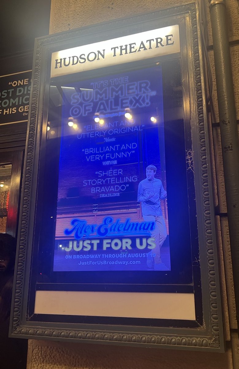 Stephanie Sorkin (@stephsorkin) on Twitter photo Don’t walk… RUN… to see #JustForUs on Broadway before it closes 8/19!! <a href="/AlexEdelman/">Alex Edelman</a> is absolutely hilarious and brilliant! #Broadway Don’t walk… RUN… to see #JustForUs on Broadway before it closes 8/19!! <a href="/AlexEdelman/">Alex Edelman</a> is absolutely hilarious and brilliant! #Broadway