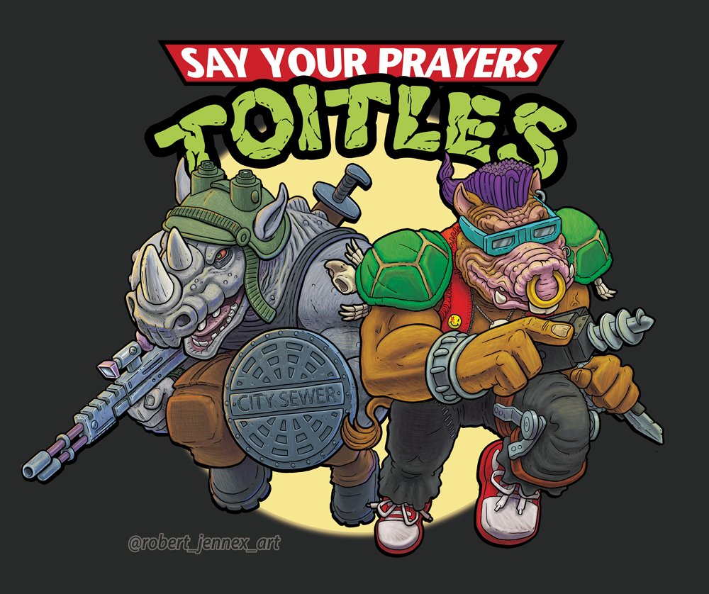 Rob_Jennex_Art's tweet photo. Say your prayers toitles... Bebop and Rocksteady's classic toy designs.

#BebopandRocksteady #Tmnt #TeenageMutantNinjaTurtles #actionfigures #80stoys #80scartoons https://t.co/3wQIVjdaYC
