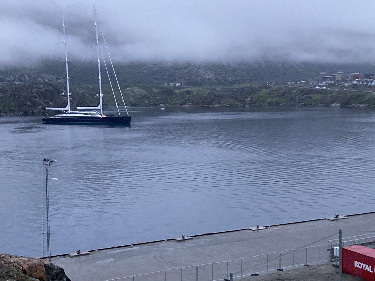 Pretty close to the largest sailboat I’ve ever seen is anchored in Sisimiut harbor rn
