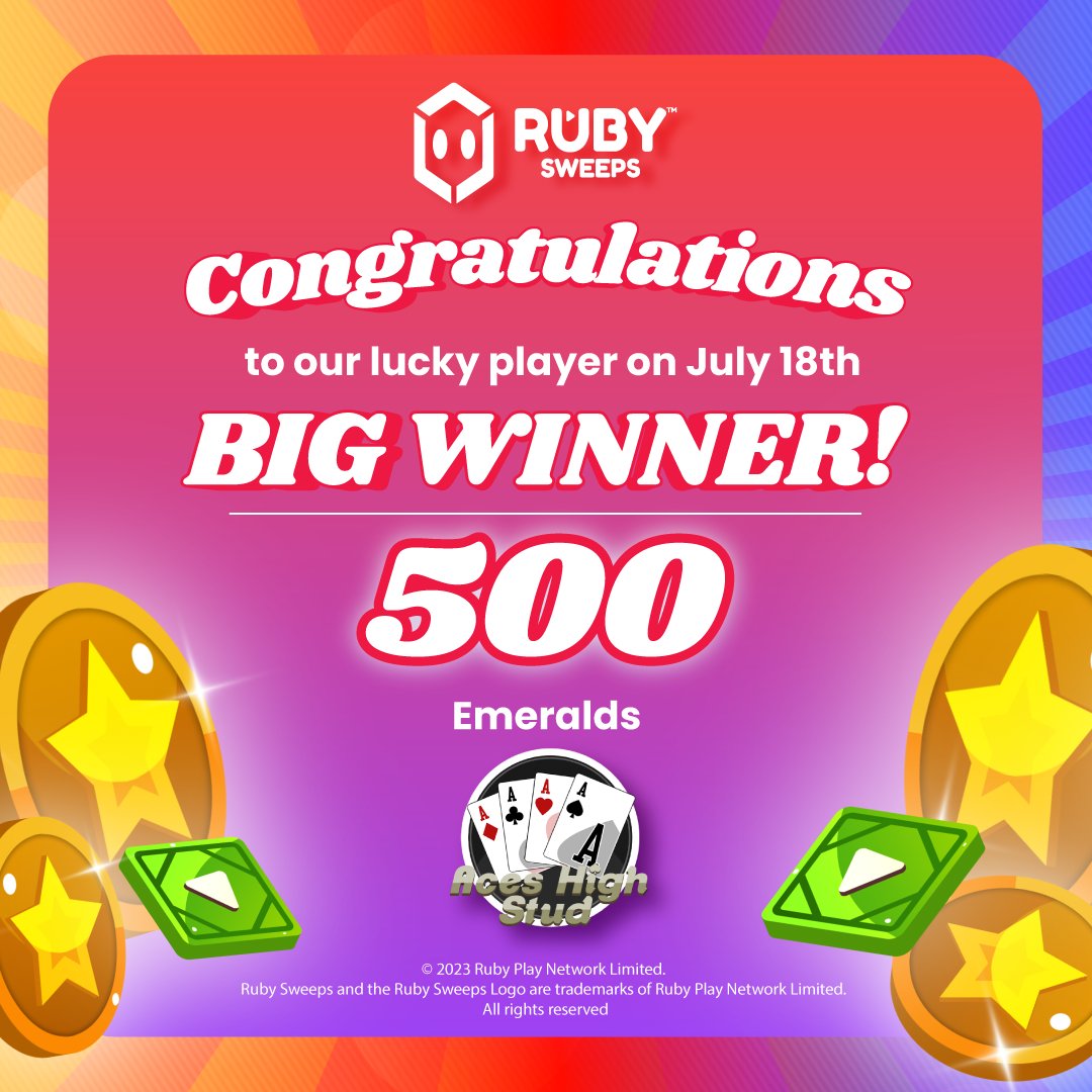 RubySweeps's tweet image. Ace’s High is one of the more unique games Ruby Sweeps has to offer! 
But that doesn’t mean it doesn’t hit those big wins 😉

#SpinWinRepeat