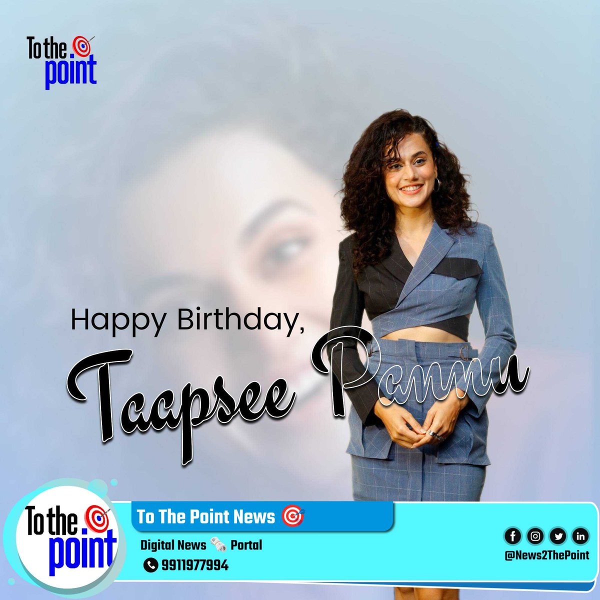 News2ThePoint's tweet photo. Greetings from To The Point News
#bollywoodactress #thappad #bollywoodstar #taapsee #taapseethequeen #tapasee #queenofbollywood #HBDTaapsee https://t.co/A8CUWsPyTl