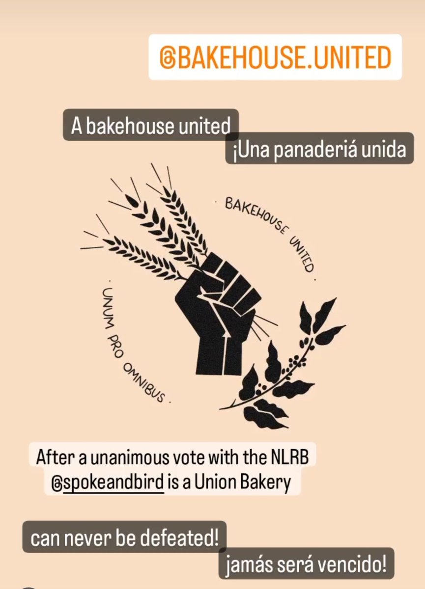 Congratulations on a UNANIMOUS WIN today to the union workers of the Independent Union BAKEHOUSE UNITED!! <a href="/PissandVingrtte/">Piss and Vinaigrette</a> Support your local independent union bakery workers in Chicago, IL at the Pilson location <a href="/SpokeAndBird/">the Spoke & Bird</a>