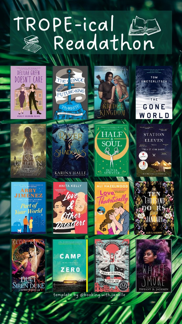 MichelleBaynton's tweet photo. Here's my tbr for @tropeicalreads! #teammht https://t.co/1M4rdjjZ8q