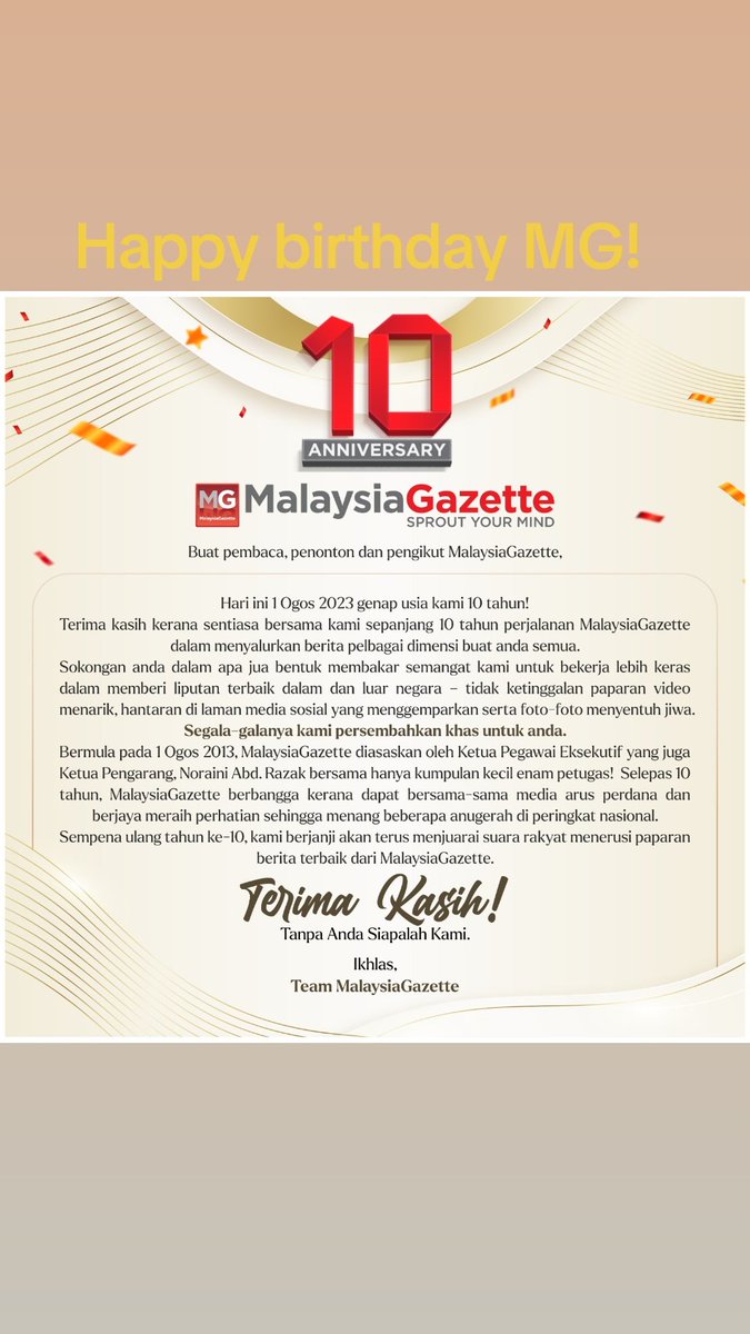 apotTG's tweet photo. Selamat harijadi MG. Sudah sedekad memeriahkan industri media nasional. https://t.co/DR7FHLvubw