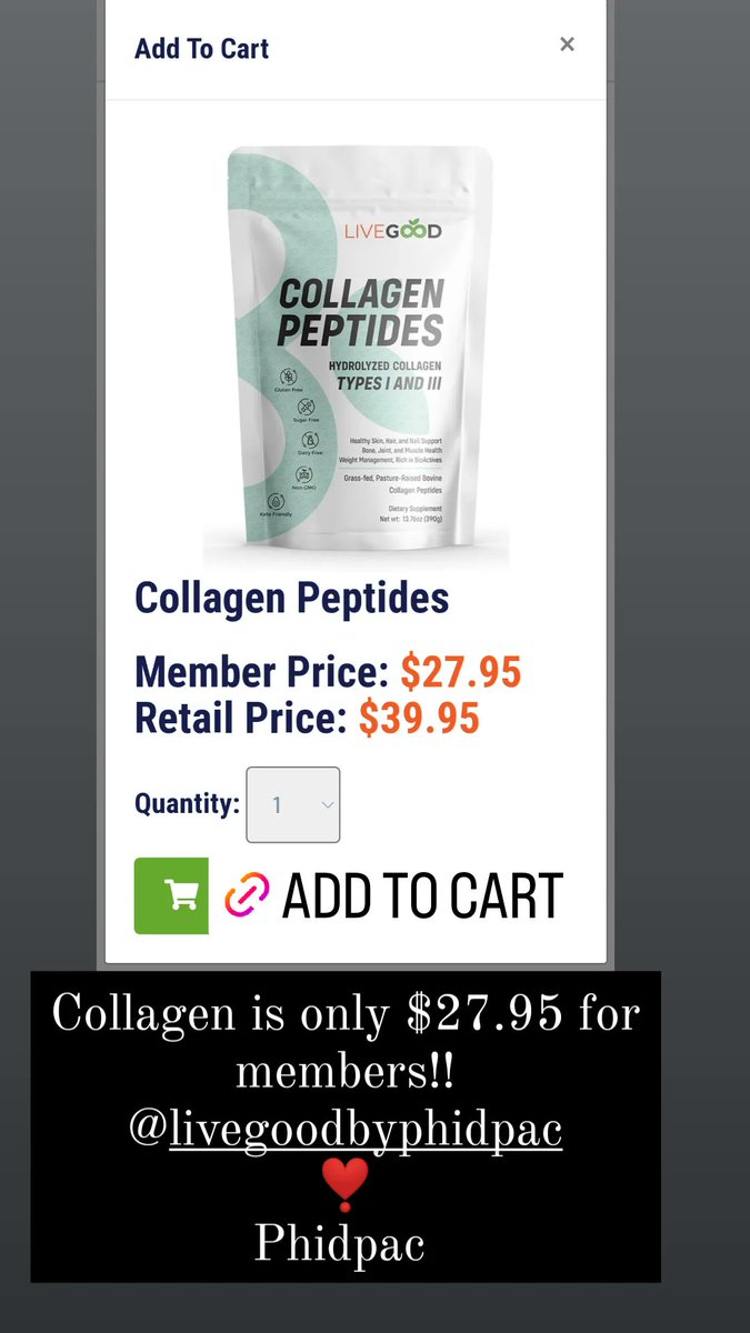 _phidpac's tweet image. It's insane but there is a benefit that comes with being a LiveGood member 😍
bit.ly/3Zxl5Vi
❣️
@LiveGoodPhidpac
#phidpac #collagen #membershipprogram #affiliateprogram #livegoodbiz #opportunity