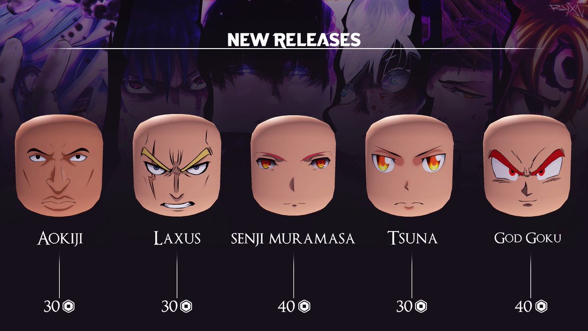 New releases under Nano Island Studio, join the group for more high quality faces in styles directly from the anime - roblox.com/groups/6631497…