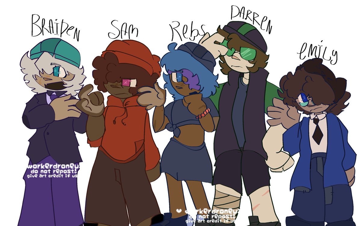 workerdroneuzi's tweet photo. human designs.. Uhrrmm… these r kinda lame but.. #murderdrones #murderdronesemily #murderdronesbraiden #murderdronessam #murderdronesrebecca #murderdronesdarren #glitchproductions #murderdronesfanart https://t.co/Zu0nVjmyZJ