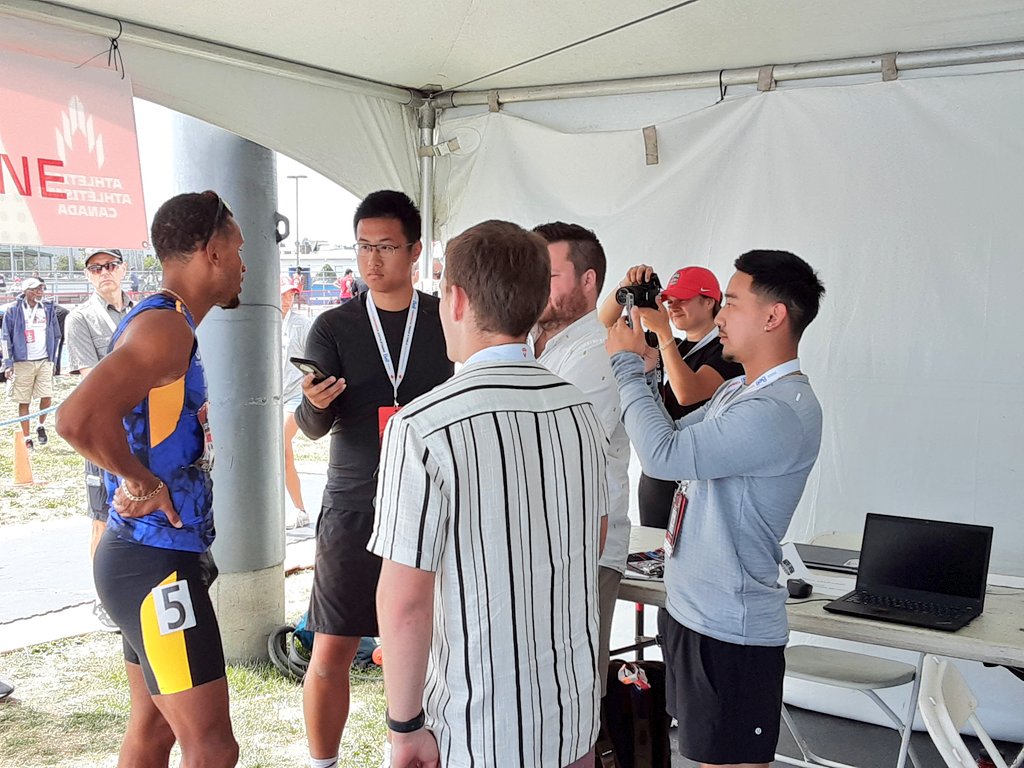 sammy_sez's tweet photo. Great to meet reporters @BenSteiner00 and @Mike_Liu14 of @49SPORTNET at the @AthleticsCanada National Track and Field Championships in Langley. Thanks for following our athletes! #BellTrials23 #mediaops https://t.co/7XBKCRvGFz