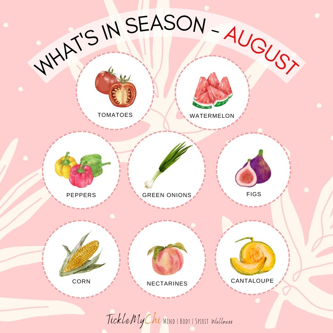 In August, there are tons of yummy fruits and veggies 🍎🥦🍆🍓🍑🍅 that are super fresh. It's the perfect opportunity to check out your local farmers' market 🌽🥕🥬🥦 or grocery store 🛒and add these seasonal ingredients to your meals 🍽️ #SeasonalProduce