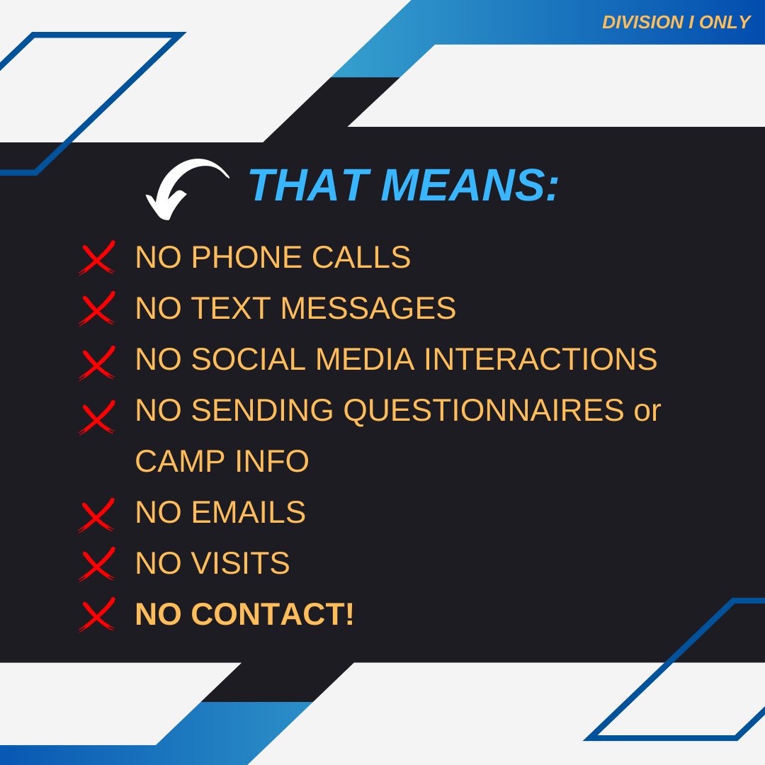 IWLCA's tweet photo. 🚨DI SHUTDOWN PERIOD🚨

TOMORROW, August 1 officially starts the two-week recruiting shutdown period for Division I coaches. This is NEW to women’s lacrosse‼️

A brief guide to what you need to know👆 and more can be found on https://t.co/AxImCENpXk https://t.co/K3h4wPARtg