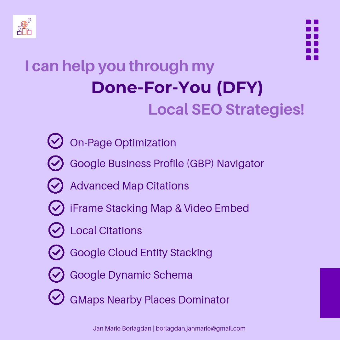 fastrankerph's tweet photo. Hey there, this is Jan 👋🏻

I am offering (𝗗𝗙𝗬) Local SEO Strategies, helping your business maximize its local reach and will minimize your effort and consumes your time by doing all the work.

Want to know your current business online performance? https://t.co/JKCmkXUgJ4