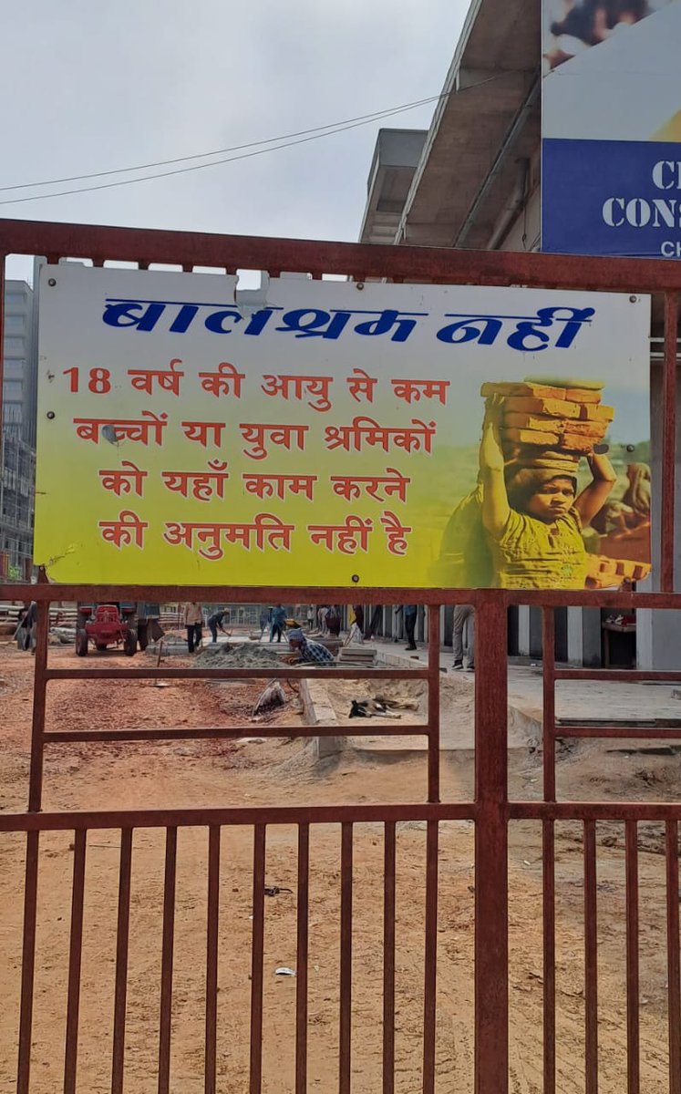 SushmaMPawar's tweet photo. It is very rarely that builders declare that No Child Labour is engaged by them. Best practice.  #Gurugram #child #childlabour #ChildProtection #establishment #India #buildings https://t.co/JuZHw6bIvV