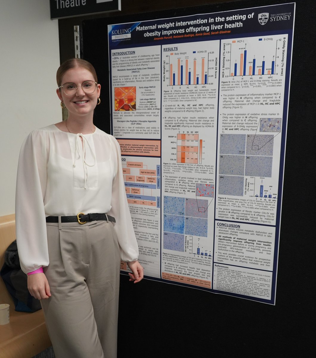 We'd like to congratulate @KollingINST researcher Amanda Purcell who’s taken out a sought-after award for the best poster presentation at the @Sydney_Uni HDR conference. Amanda is part of our renal research team investigating Type 1 diabetes. @syd_health @NthSydHealth