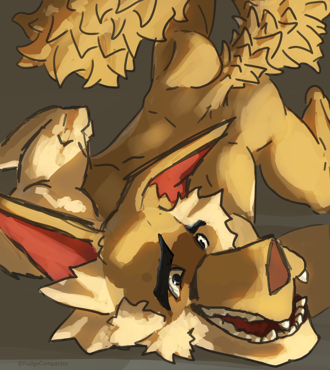 FudgeCompactor's tweet image. I drew a lil doggie a lil handsome man that fell down look how clumsy this man is he&apos;s so silly