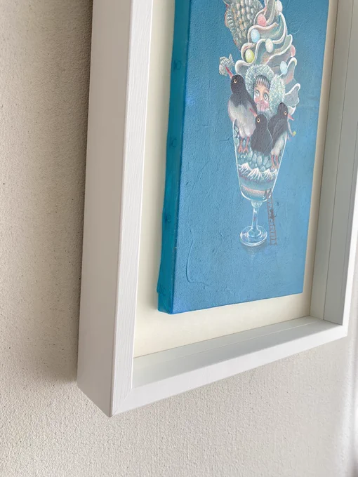 ✧ .。.・゜・· 「My Room parfait taiyaki icecream」 M4 canvas  333×190mm (13.11"×7.48")  Japanese "taiyaki"