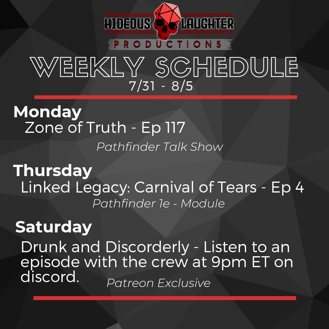 Catch all the HLP content this week!

#pathfinderrpg #podcast #ttrpg
