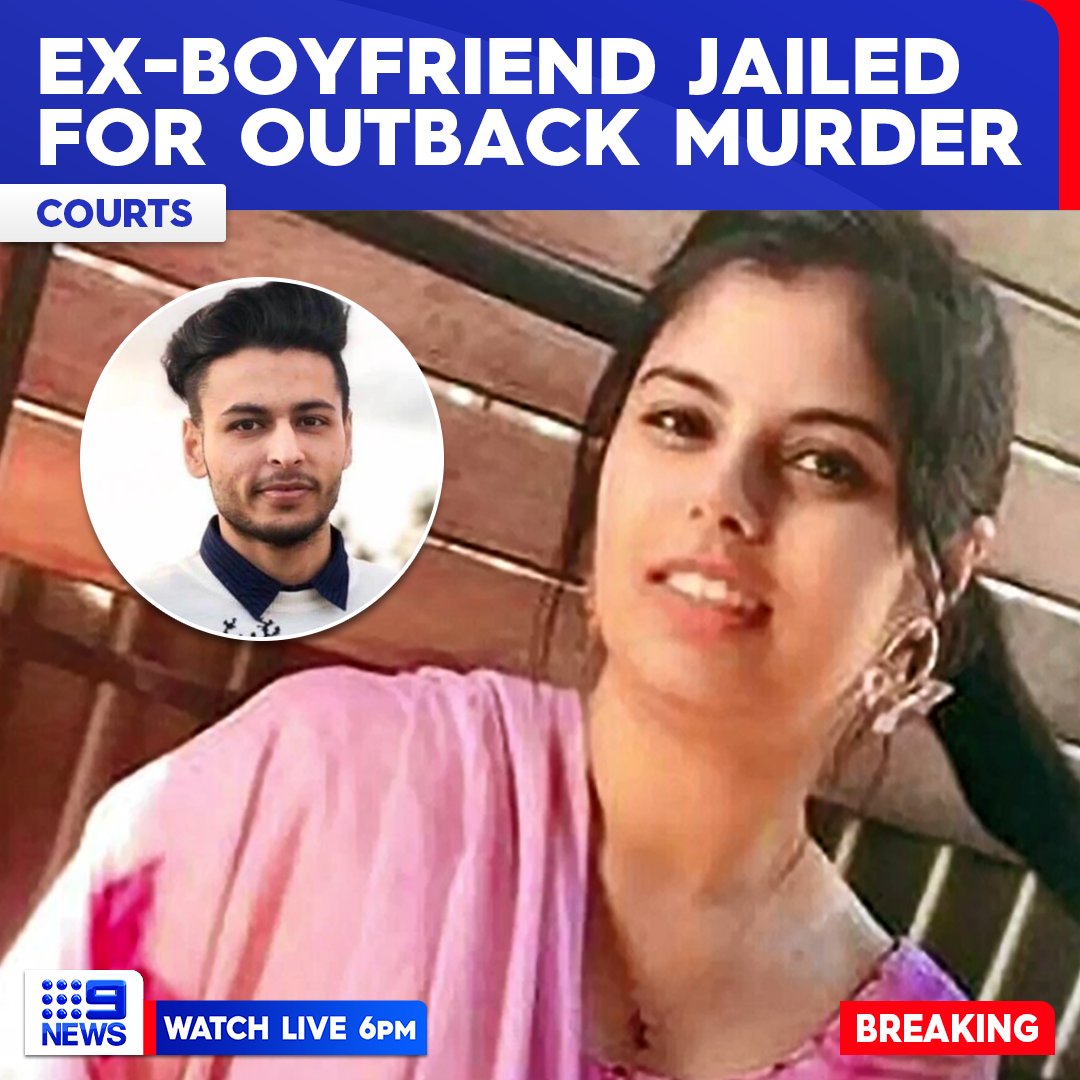9NewsAdel's tweet photo. #BREAKING: A stalker who buried his ex-girlfriend alive in the Flinders Ranges has been jailed for a minimum of nearly 23 years.

Tarikjot Singh abducted 21-year-old Jasmeen Kaur from her workplace, bounding her feet and hands, before murdering her in the SA outback. #9News https://t.co/KNDFkyIGnb