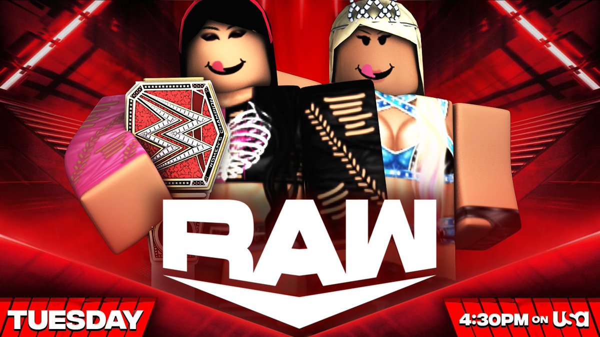 _WWERoblox's tweet photo. -TUESDAY-

@KyLeesCrazy takes on the recent returned goddess @LittIeMissBliss 
-
#joobata goes one on one with #AlenHenry
-
@BloxyStyles VS @ghosty99x VS @killerboyrizz 
-
@androidztqm goes against @DustyEdwardz

#WWERaw https://t.co/zdgXtMKJy5