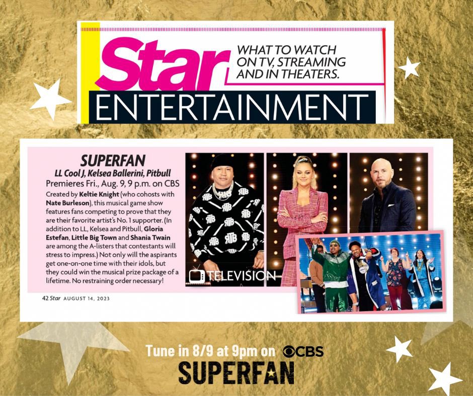 Thank you @star_news for the love! ☺️

#SUPERFANCBS #LLCOOLJ #KelseaBallerini #GloriaEstefan #ShaniaTwain #CBS #LittleBigTown #Pitbull #Fans #MusicFans #StarMagazine #WhatToWatch #NewShows #ComingSoon #MusicLovers #SUPERFAN